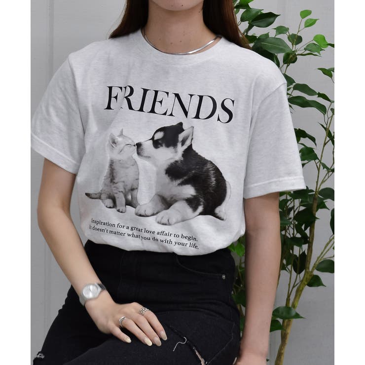 白杢 | FRIENDS シートプリントTシャツ | ＆soiree