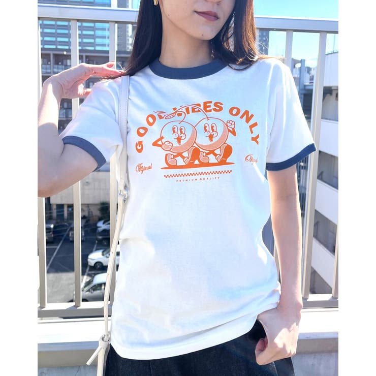 さくらんぼプリント  リンガーTシャツ[品番：RADM0005686]｜＆soiree（アンドソワレ）のレディースファッション通販｜SHOPLIST（ショップリスト）