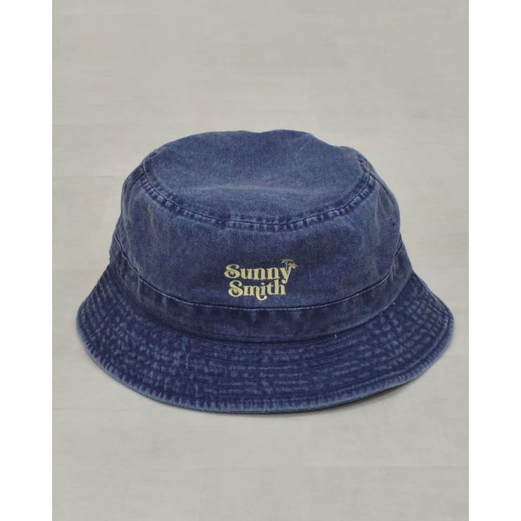 SUNNY SMITH ヤシの木ロゴ刺繍ピグメント バケットハット[品番 SUNNY SMITH ヤシの木ロゴ刺繍ピグメント バケットハット[品番