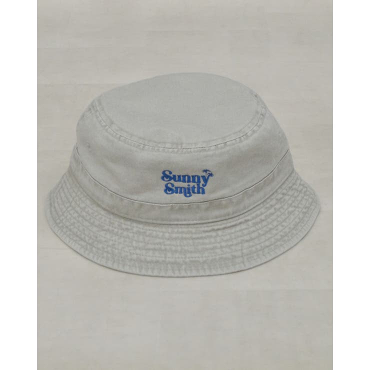 SUNNY SMITH ヤシの木ロゴ刺繍ピグメント バケットハット[品番 SUNNY SMITH ヤシの木ロゴ刺繍ピグメント バケットハット[品番