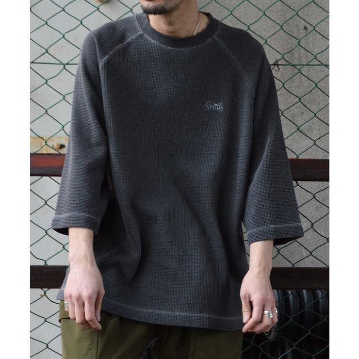 SUNNY SMITH ピグメントワッフル ラグランロゴ刺繍Ｔシャツ | MODISH GAZE | 詳細画像12 