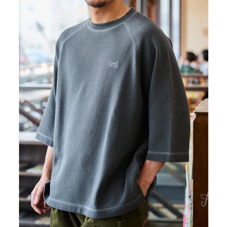 SUNNY SMITH ピグメントワッフル ラグランロゴ刺繍Ｔシャツ | MODISH GAZE | 詳細画像5 