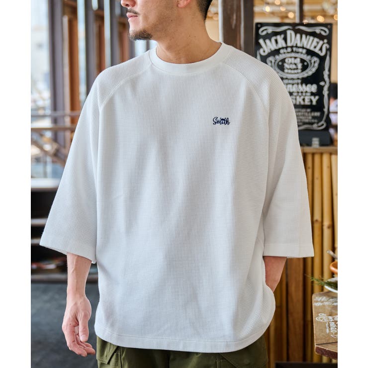 SUNNY SMITH ピグメントワッフル ラグランロゴ刺繍Ｔシャツ | MODISH GAZE | 詳細画像6 