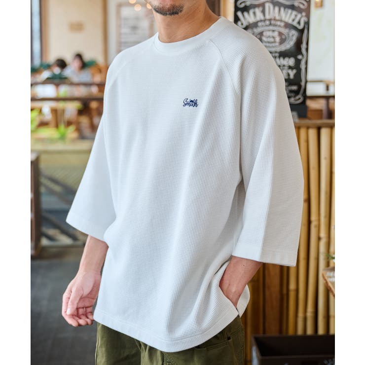 SUNNY SMITH ピグメントワッフル ラグランロゴ刺繍Ｔシャツ | MODISH GAZE | 詳細画像7 