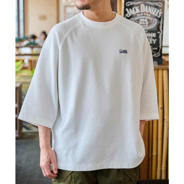 SUNNY SMITH ピグメントワッフル ラグランロゴ刺繍Ｔシャツ | MODISH GAZE | 詳細画像8 