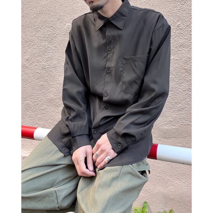 ブラック | オーバーサイズとろみシャツ | MODISH GAZE