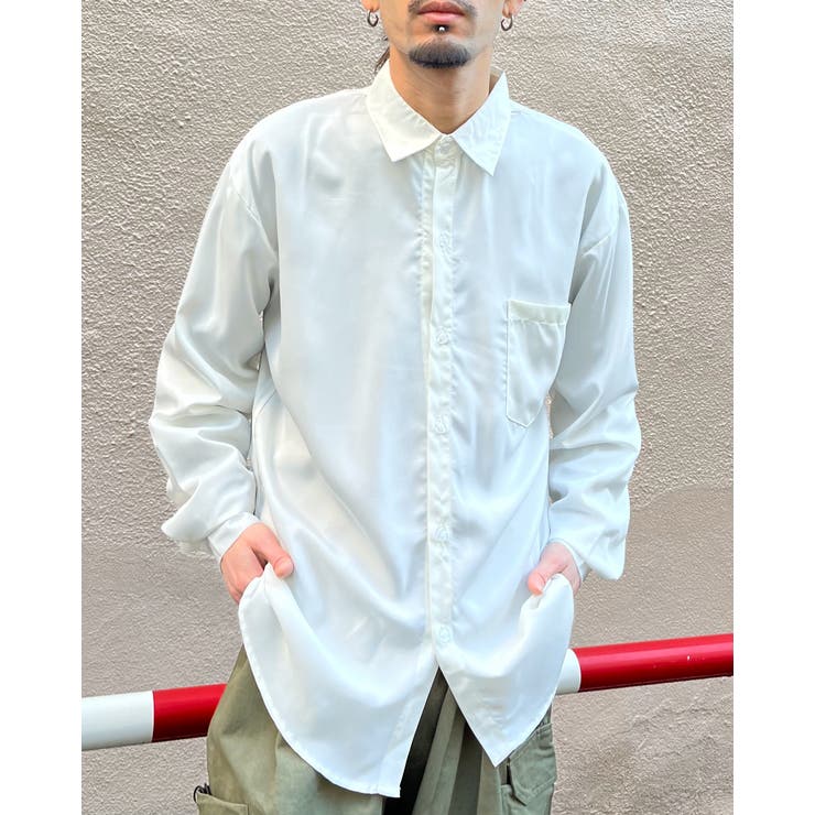 ホワイト | オーバーサイズとろみシャツ | MODISH GAZE