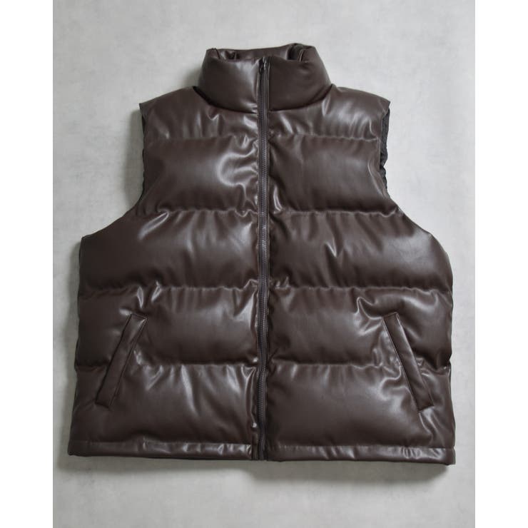 PUレザー中綿ベスト | MODISH GAZE | 詳細画像19 