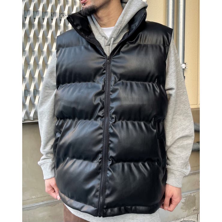 PUレザー中綿ベスト | MODISH GAZE | 詳細画像2 