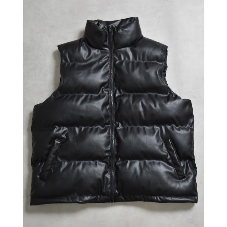 PUレザー中綿ベスト[品番：RADM0005643]｜MODISH GAZE（モディッシュ