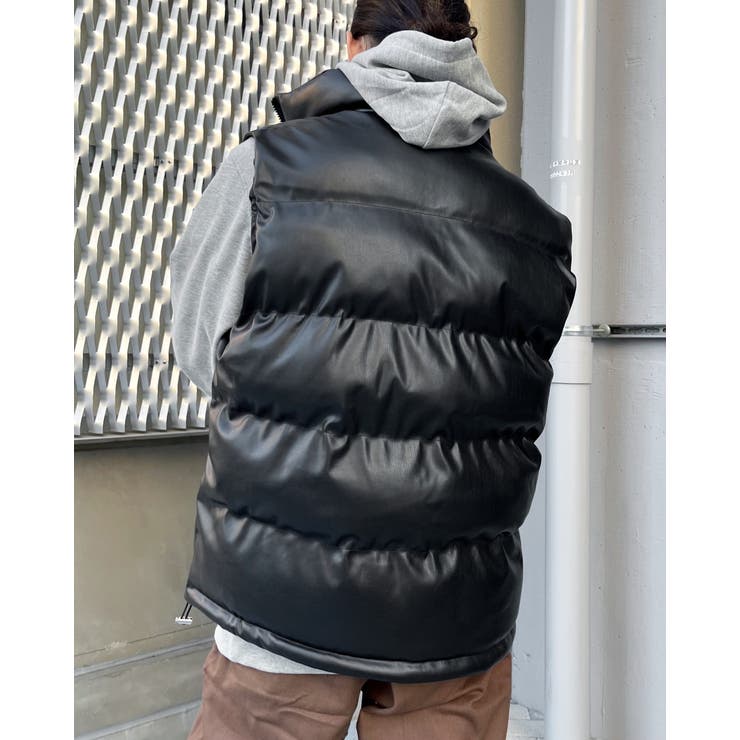 PUレザー中綿ベスト[品番：RADM0005643]｜MODISH GAZE（モディッシュ