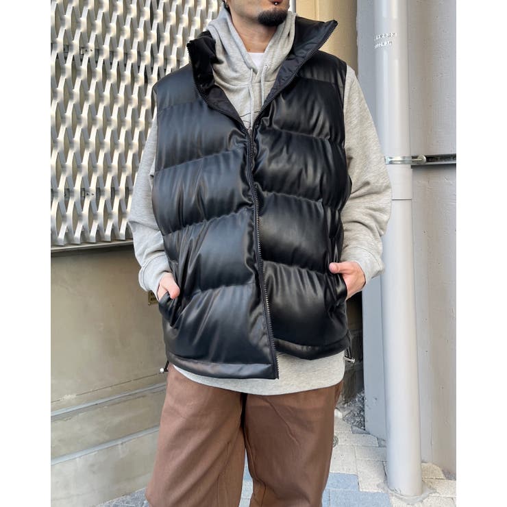 PUレザー中綿ベスト | MODISH GAZE | 詳細画像7 