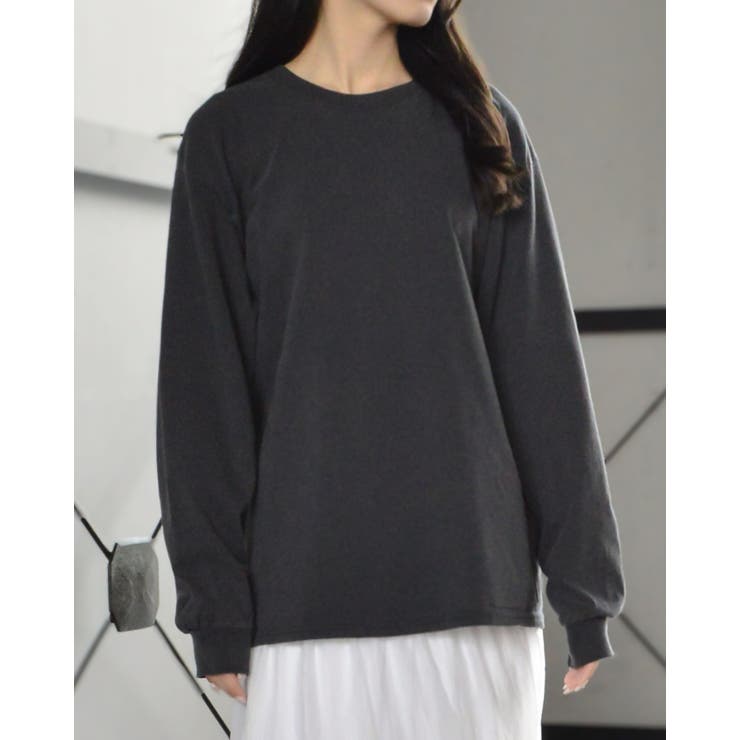 チャコール | GILDAN 洗い加工 ヴィンテージ風ロンT | ＆soiree