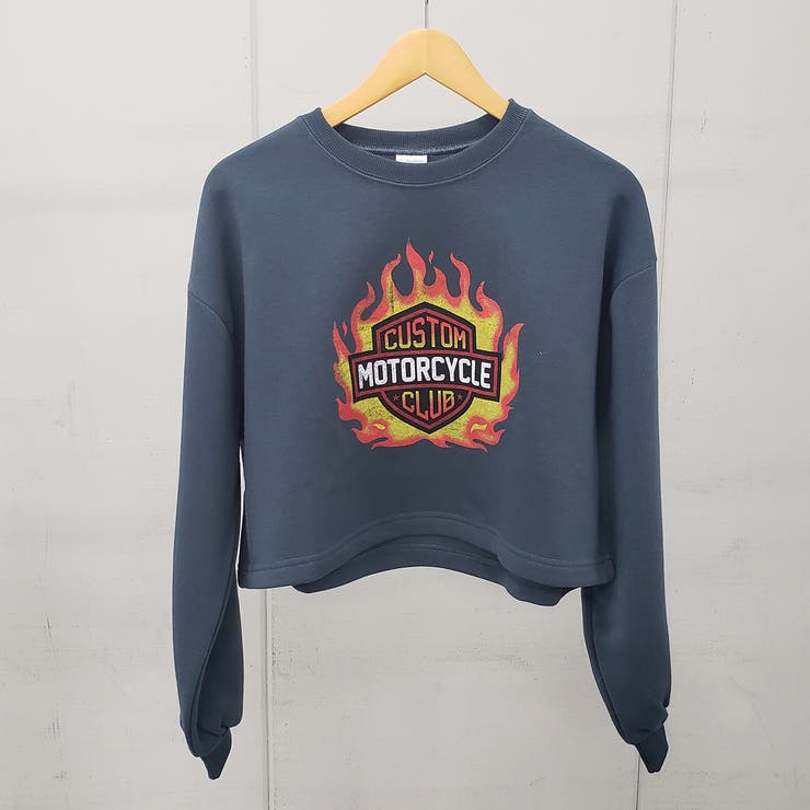 スミクロ | ファイヤーロゴプリント裏起毛ショートトレーナー スウェット ショート丈トップス | ＆soiree