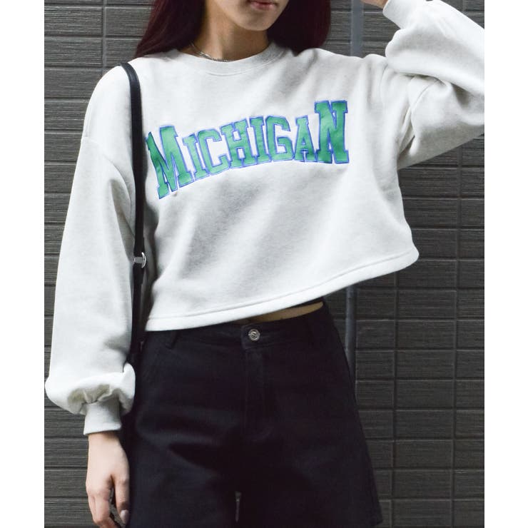 カレッジロゴショート丈裏起毛トレーナー | ＆soiree | 詳細画像11 