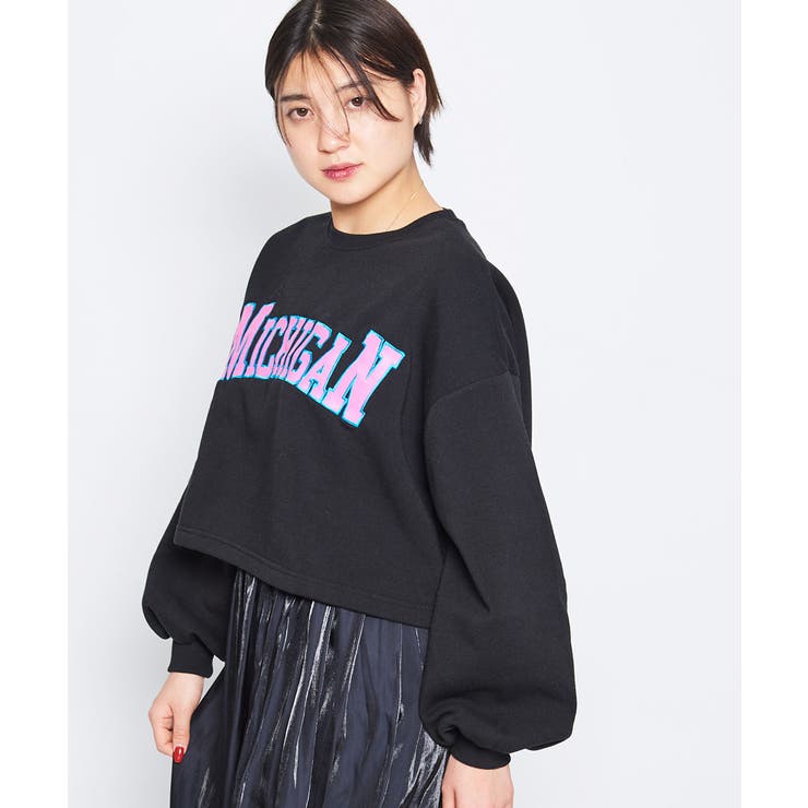 カレッジロゴショート丈裏起毛トレーナー | ＆soiree | 詳細画像19 