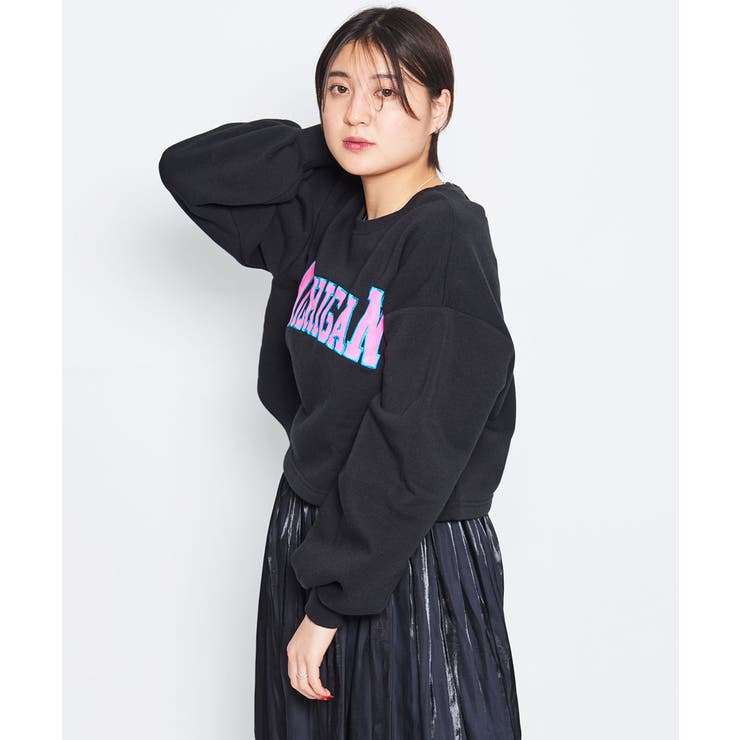 カレッジロゴショート丈裏起毛トレーナー | ＆soiree | 詳細画像20 