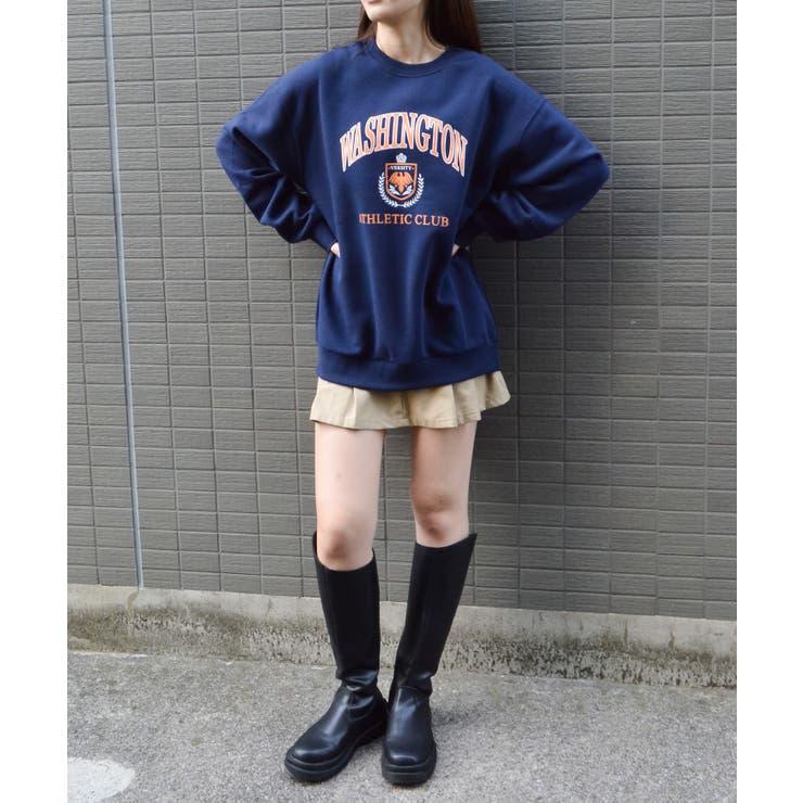 裏起毛カレッジロゴオーバーサイズトレーナー | ＆soiree | 詳細画像15 