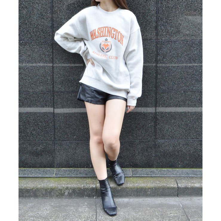 裏起毛カレッジロゴオーバーサイズトレーナー | ＆soiree | 詳細画像7 