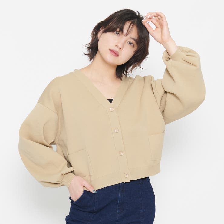 ボリュームスリーブショートカーディガン | ＆soiree | 詳細画像3 