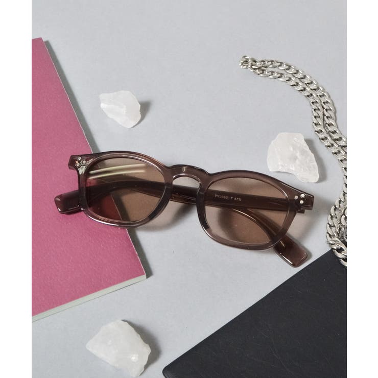 Bベージュ | 【選べる2デザイン】カラーレンズサングラス(ウェリントン/クラウンパント) | MODISH GAZE