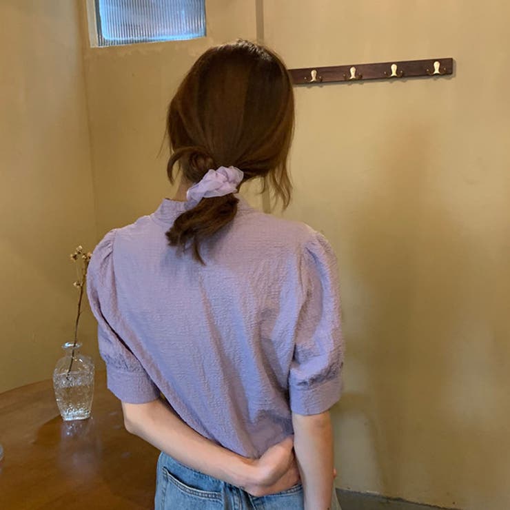 韓国ファッション 韓国トップス 韓国ブラウス きれいめ 楊柳Vネックブラウス | ＆soiree | 詳細画像11 
