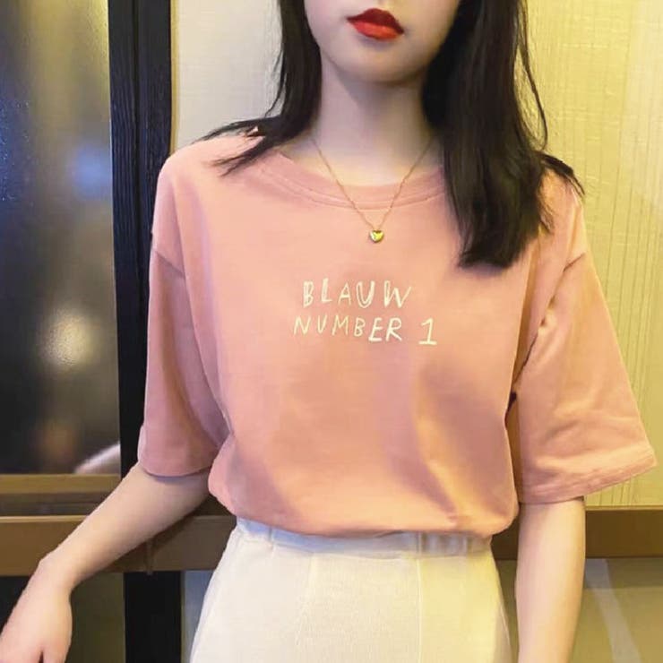 韓国ファッション 韓国Tシャツ ロゴTシャツ 手書き文字風ロゴTシャツ
