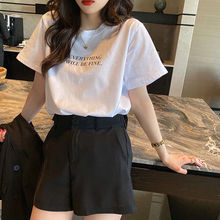 韓国ファッションロゴTシャツ Tシャツ 半袖 | ＆soiree | 詳細画像1 