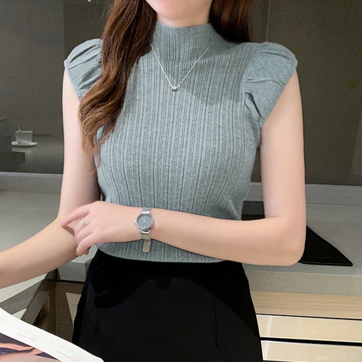 サマーニット 韓国ファッションニットトップス半袖 ニットトップス | ＆soiree | 詳細画像10 