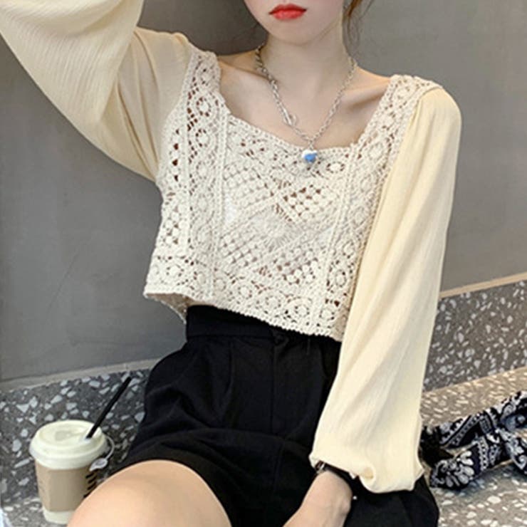 韓国ファッション異素材切り替えトップス ブラウス 韓国ブラウス 夏服セクシー 品番 Radm Soiree アンドソワレ のレディースファッション通販 Shoplist ショップリスト