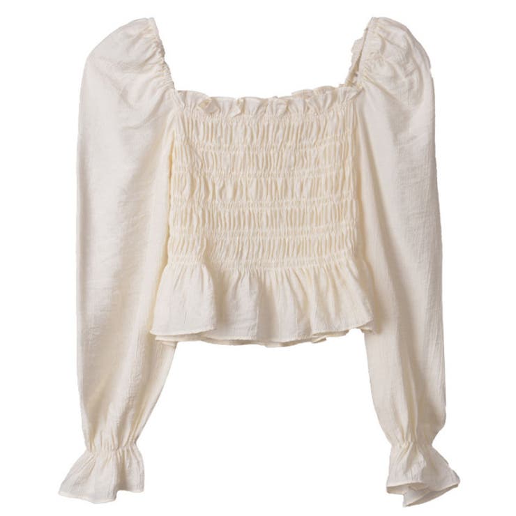 ワッシャーシャーリングブラウス スクエアネック 韓国ブラウス | ＆soiree | 詳細画像24 