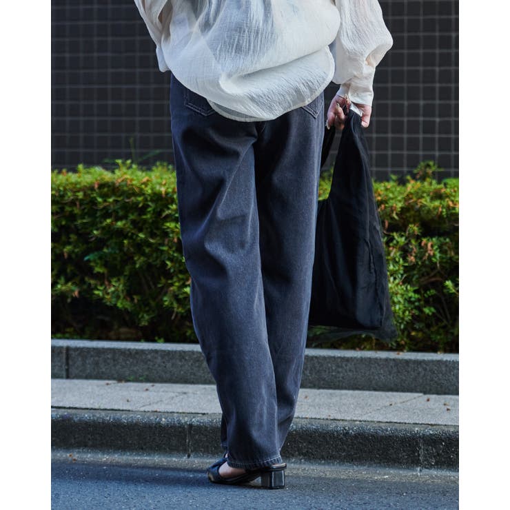 裏起毛ハイウエストデニムパンツ | ＆soiree | 詳細画像4 
