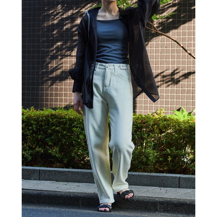 裏起毛ハイウエストデニムパンツ | ＆soiree | 詳細画像5 