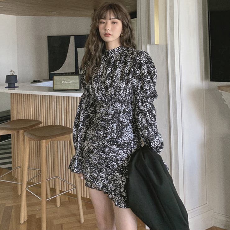 ブラック | パワショルミニワンピース | ＆soiree