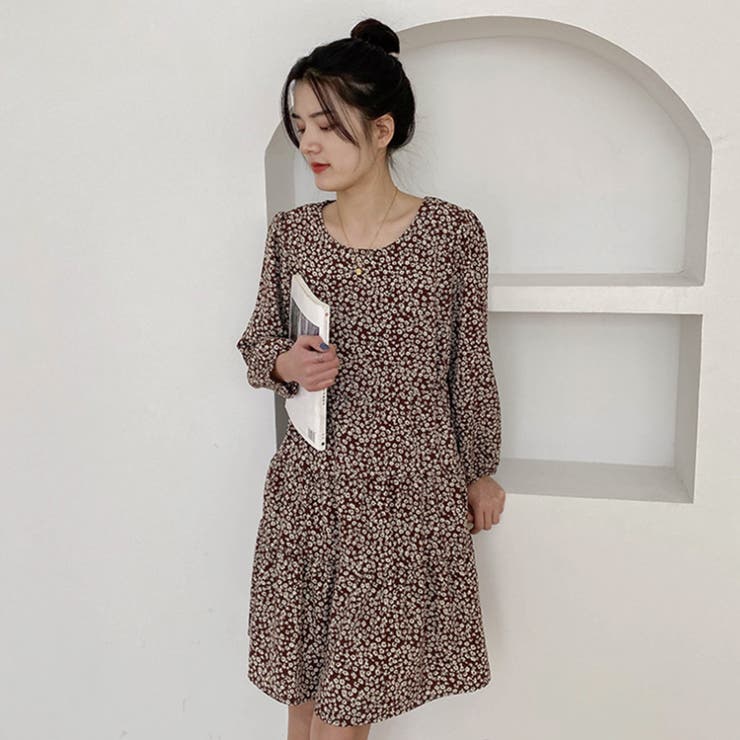 小花柄ミニワンピース 小花柄 花柄ワンピース ワンピース花柄