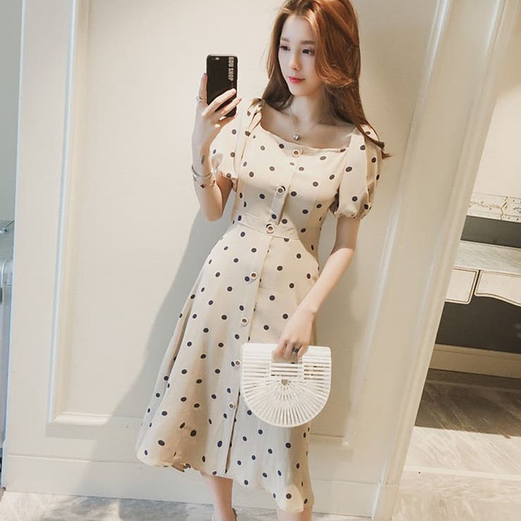 韓国ファッションドット柄ワンピースミニワンピース ワンピースミニ丈 ワンピース 韓国 品番 Radm Soiree アンドソワレ のレディースファッション通販 Shoplist ショップリスト