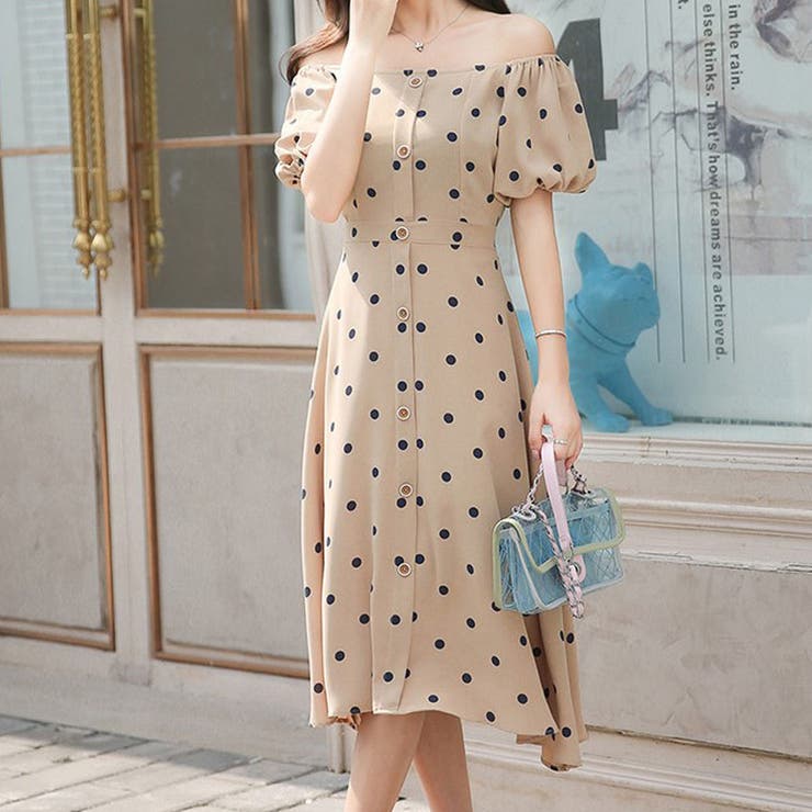 韓国ファッションドット柄ワンピースミニワンピース ワンピースミニ丈 ワンピース韓国 品番 Radm Soiree アンドソワレ のレディースファッション通販 Shoplist ショップリスト