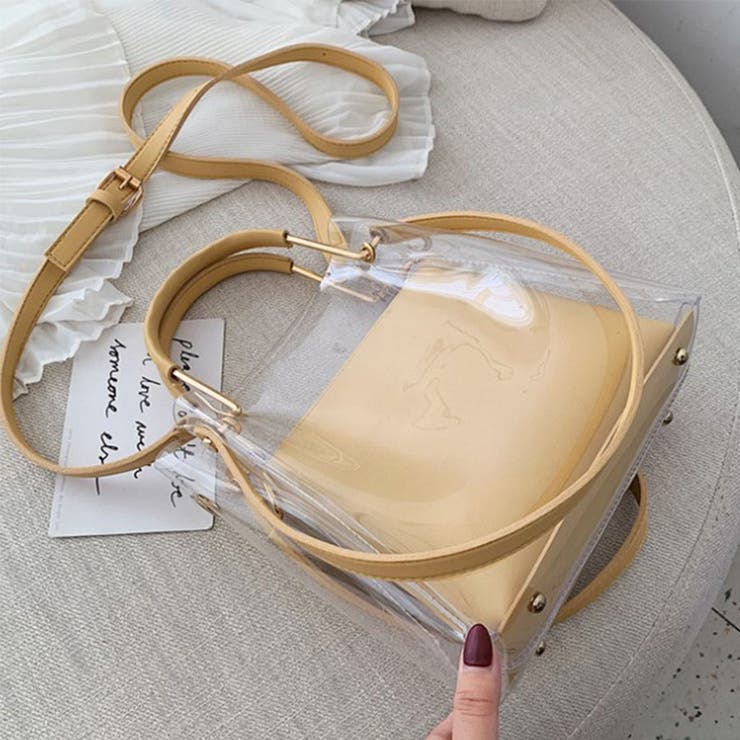 イエロー | 2WAY 韓国ファッションクリアバック ショルダー | ＆soiree