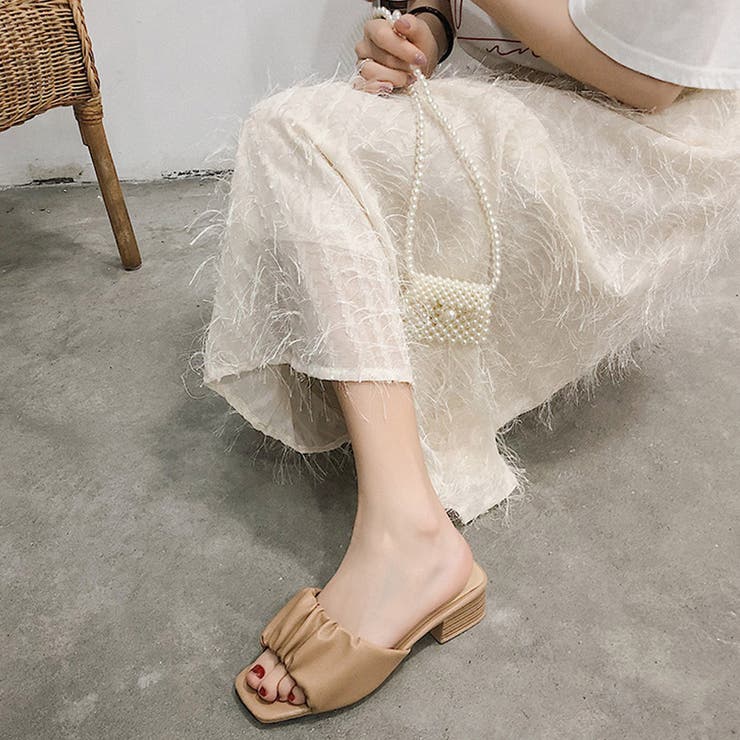 ローヒールギャザーチャンキーヒール サンダル ギャザーサンダル | ＆soiree | 詳細画像16 