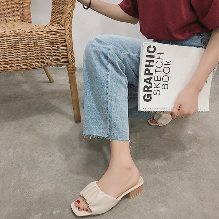 ローヒールギャザーチャンキーヒール サンダル ギャザーサンダル | ＆soiree | 詳細画像5 