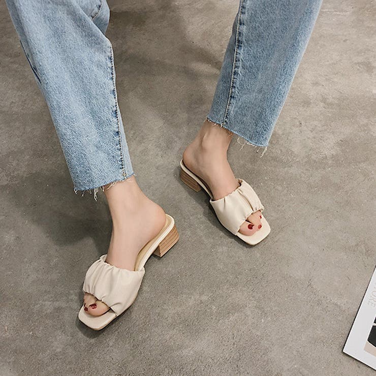 ローヒールギャザーチャンキーヒール サンダル ギャザーサンダル | ＆soiree | 詳細画像7 