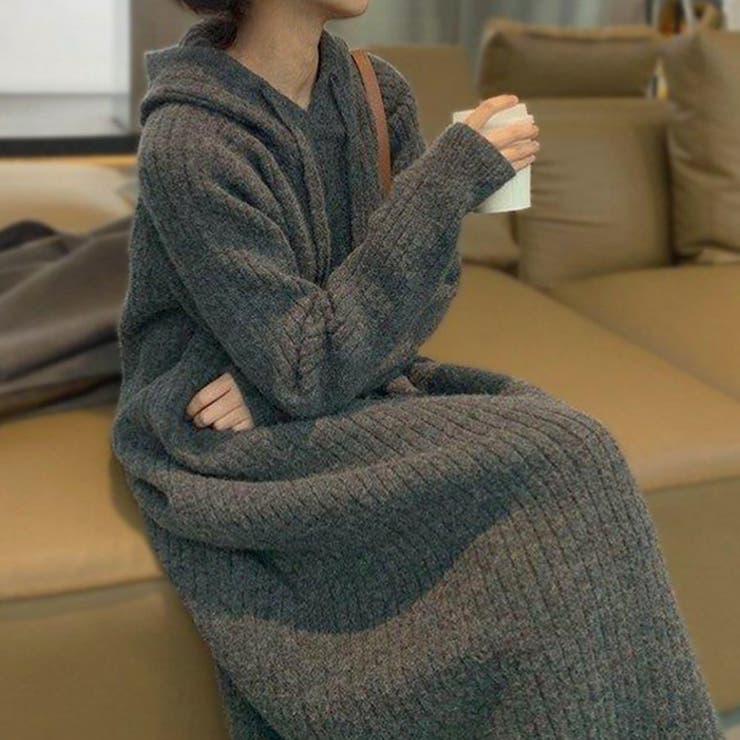 フード付ニットワンピース | ＆soiree | 詳細画像10 