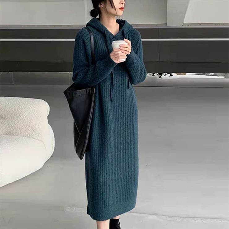 フード付ニットワンピース | ＆soiree | 詳細画像3 