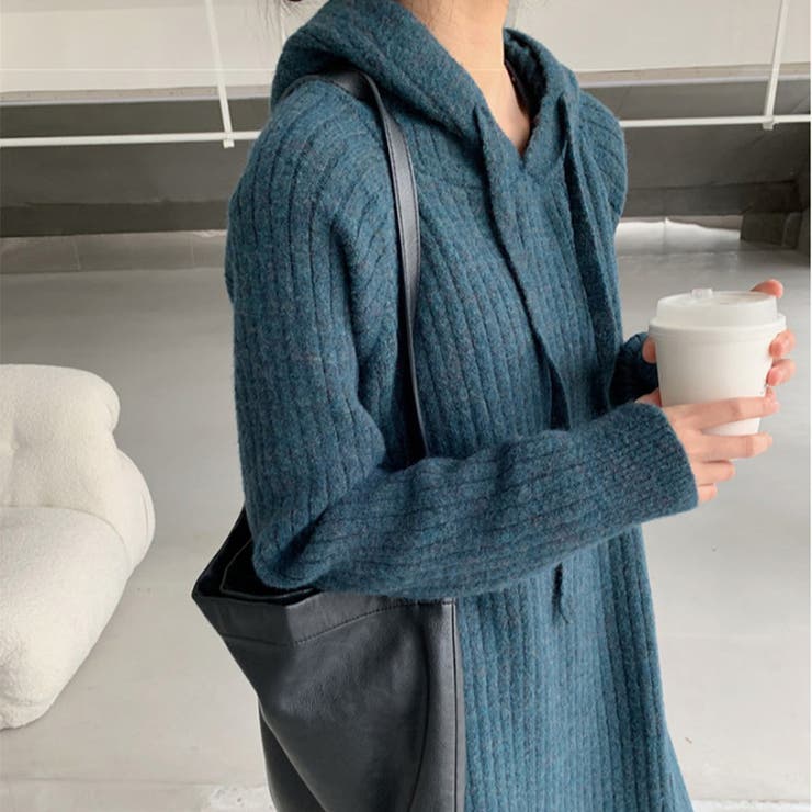 フード付ニットワンピース | ＆soiree | 詳細画像5 