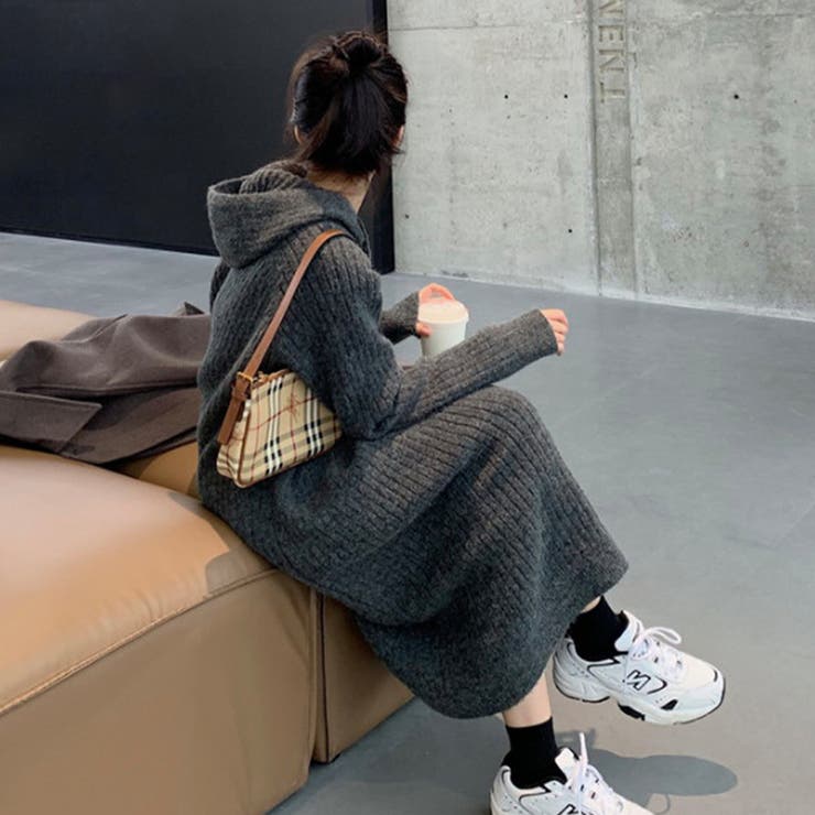 フード付ニットワンピース | ＆soiree | 詳細画像8 