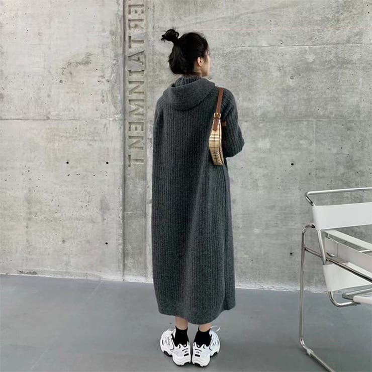 フード付ニットワンピース | ＆soiree | 詳細画像9 