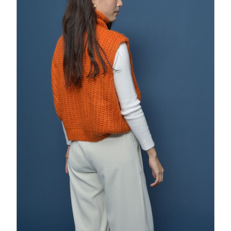 ハイネックケーブルニットベスト | ＆soiree | 詳細画像10 