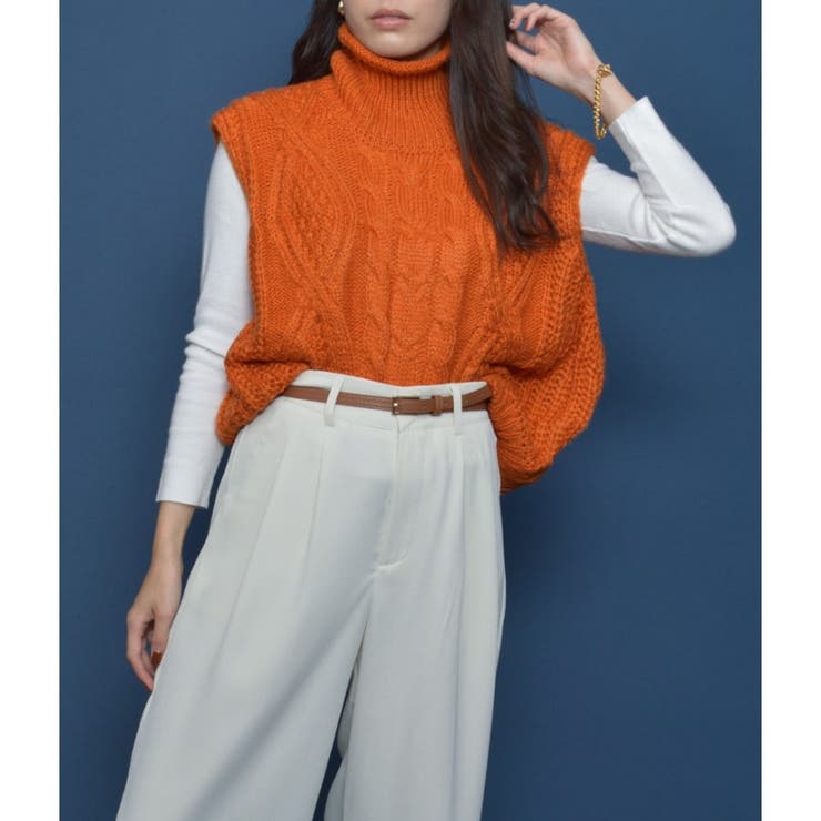 ハイネックケーブルニットベスト | ＆soiree | 詳細画像2 