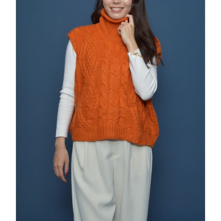 ハイネックケーブルニットベスト | ＆soiree | 詳細画像3 