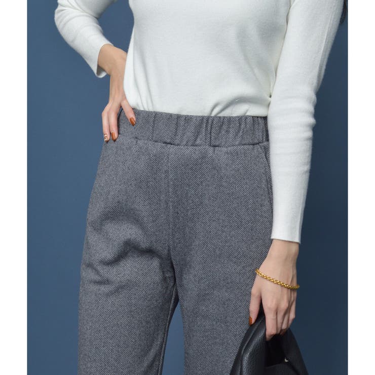 ヘリンボーンストレートパンツ（ウエストゴム） | ＆soiree | 詳細画像13 